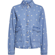 Blomstrede - Blå Tøj Pieces May Denim Shirt - Medium Blue Denim