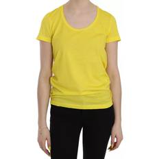 DSquared2 Gul Tøj DSquared2 Yellow Round Neck Short Sleeve Shirt Top Blouse Color_Gul, Dame, Gul, IT38/XS, Material: Cotton, preowned-defect, Toppe, Tops & T-Shirts Women Clothing, Yellow