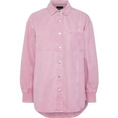 Bomuld - Pink Overdele Pieces Fria Denim Shirt - Candy Pink