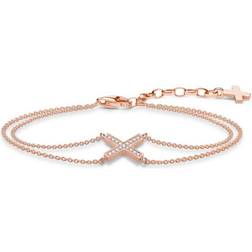 Thomas Sabo Glam & Soul Cross Bracelet - Rose Gold/White