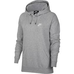 Nike Essential Fleece Pullover Hoodie Women - Dark Grey Heather/Matte Silver/White