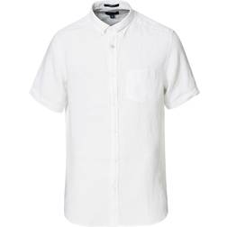 Gant Regular Fit Short Sleeve Linen Shirt - White