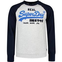 Superdry Vintage Logo Duo Raglan Crew Sweatshirt - Ice Marl