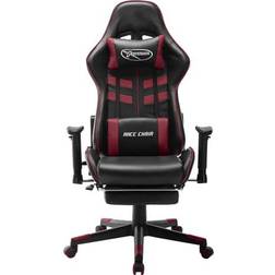 Be Basic Gaming Chair with Footrest Black and Burgundy Artificial Leather