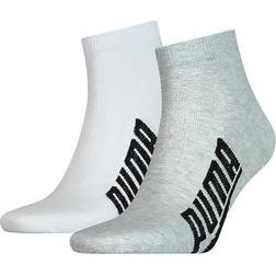 Puma Lifestyle Quarter Sock 2-pack - White/Grey