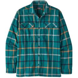 Patagonia Long Sleeved Organic Cotton Midweight Fjord Flannel Shirt - Brisk/Dark Borealis Green