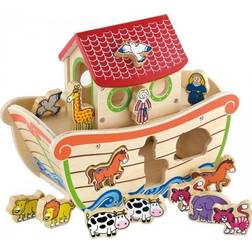 Viga Viga Wooden Noah's Ark with Animal figurines 17 elements