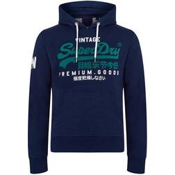 Superdry Organic Cotton Vintage Logo Hoodie - Midnight Blue Grit