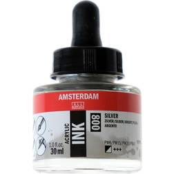 Amsterdam Acrylic Ink Bottle Silver 30ml