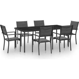 vidaXL 3073527 Havemøbelsæt, 1 borde inkl. 6 stole