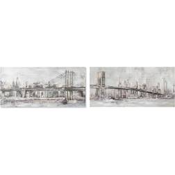 Dkd Home Decor Maleri Lærred New York (2 pcs) (150 x 3.8 x 70 cm) Billede