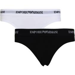 Emporio Armani Logo Briefs 2-pack - White/Black