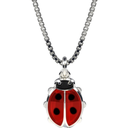 Pia & Per Ladybug Necklaces - Silver/Red/Black