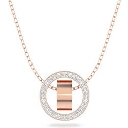 Swarovski Hollow Pendant Necklace - Rose Gold/Transparent