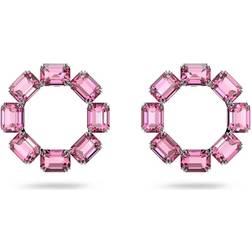 Swarovski Millenia Hoop Earrings - Silver/Pink