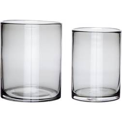 Hübsch Near røgfarvet glas 2 stk Vase