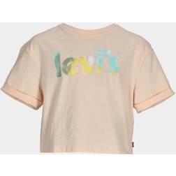 Levi's Meet & Greet Tshirt med opsmøgede ærmer til børn Lyserød Pale Peach 4A