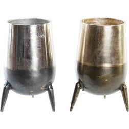 Dkd Home Decor Sølvfarvet Gylden Aluminium Moderne (15,5 x 15,5 x 26 cm) (2 enheder) Vase
