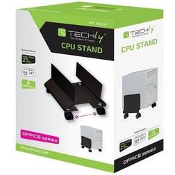 Techly Support for PC housing on wheels, black
