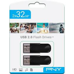 PNY Attache 4 USB 2.0 USB-stik 32 GB 2-pak På lager i butik