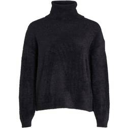 Vila Juli Turtleneck Knitted Pullover - Black