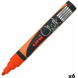 Liquid chalk marker Uni-Ball PWE-5M Fluor Orange (6 Units)