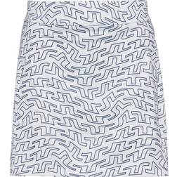 J.Lindeberg Women's Amelie Mid Print Skirt 8237415- White Outline Bridge Swirl