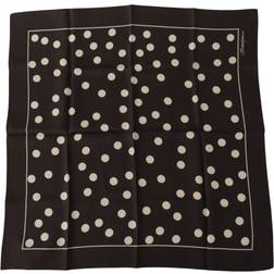 Dolce & Gabbana Black Silk Square Handkerchief Mens Scarf One