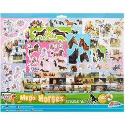 Grafix Mega Sticker Set Horses 500 pcs. Fjernlager, 6-7 dages levering