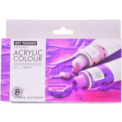 Art Ranger Acrylic Paint Set Glitter Colours 8x22ml