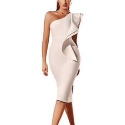 Shein ADYCE One Shoulder Exaggerated Ruffle Bodycon Bandage Cocktail Party Dress