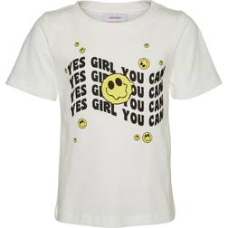 Vero Moda Normal Passform O-Ringning T-shirt - Vit/Snow White