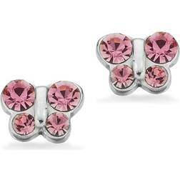 Scrouples Butterfly Earrings - Silver/Pink
