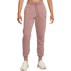 Nike Women's Sportswear Phoenix Fleece Mid-Rise Tracksuit Bottoms - Smokey Mauve/Black