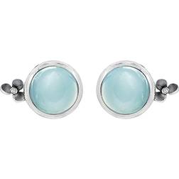Rabinovich Delight Stud Earrings - Silver/Chalcedony/Transparent