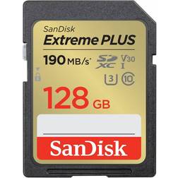 SanDisk Extreme PLUS SDXC Class 10 UHS-I U3 V30 190/90MB/s 128GB