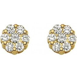 Nuran Lilja Stud Earrings - Gold/Diamonds