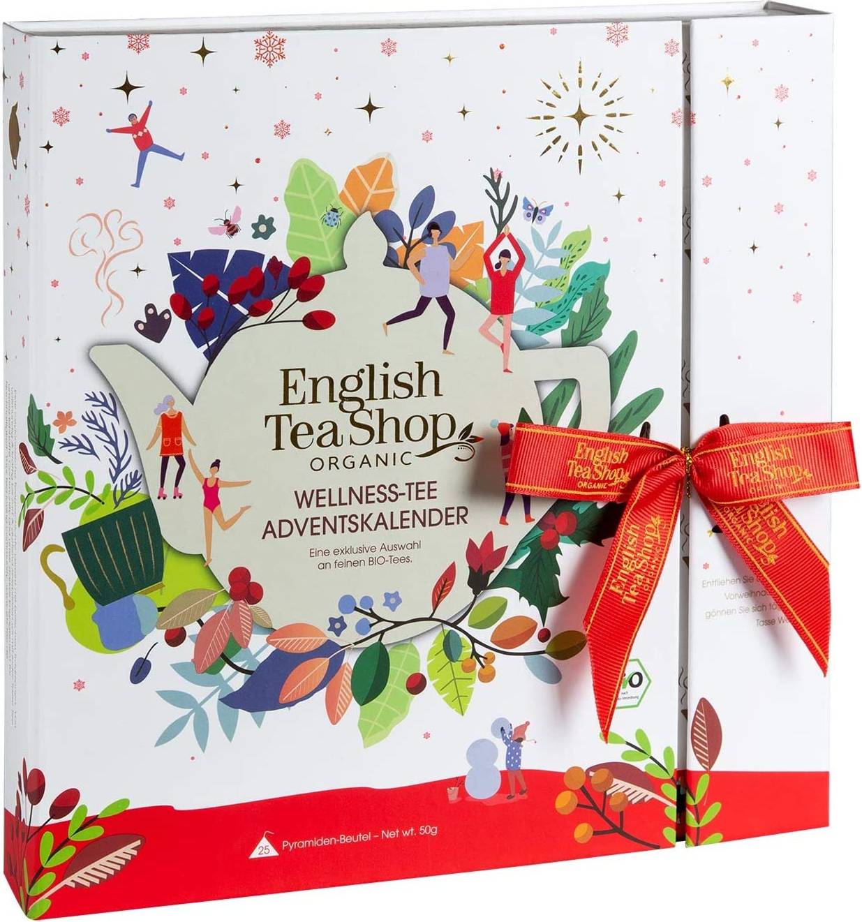 English Tea Shop Book Style White Advent Calendar • Pris