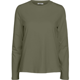 Pieces Ria Solid Long Sleeve T-Shirt - Deep Lichen Green