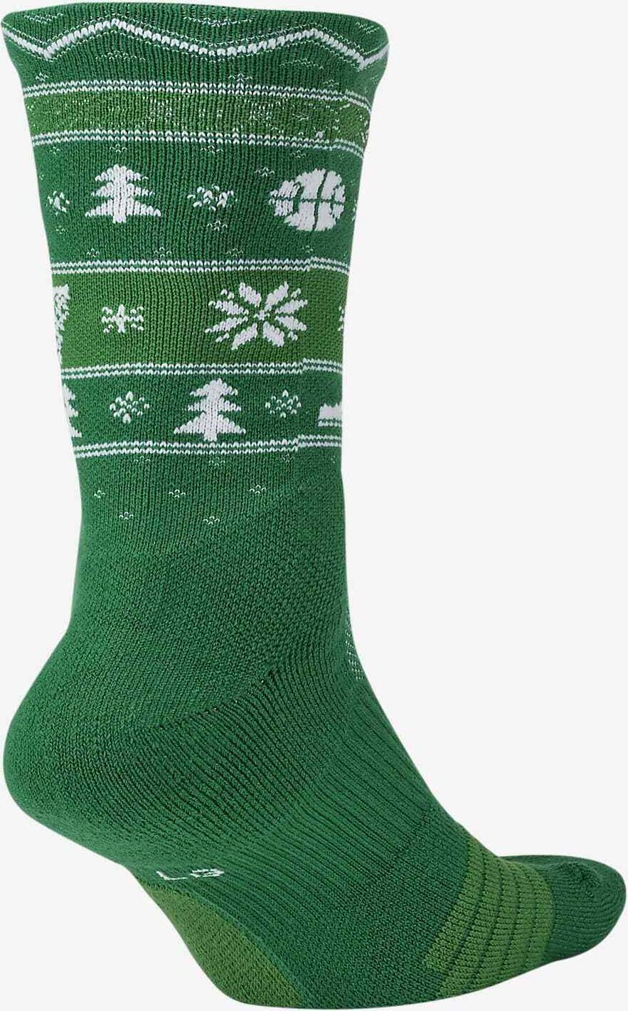 Nike Adult Elite Christmas Crew Socks Green • Pris