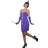 Smiffys Flapper Costume Purple with Short Dress