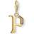 Thomas Sabo Letter P Charm - Gold/White