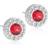 Blomdahl Brilliance Halo Earrings - Silver/Red