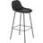 Muuto Fiber Tube Base with Backrest Leather Barstol 97.5cm