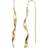 Stine A Long Twisted Hammered Earring with Chain - Gold