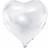 PartyDeco Foil Ballons Heart 45cm White