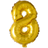 Guld folieballon som tallet 8