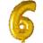 Guld folieballon som tallet 6