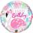 Folat folieballon Happy Birthday Flamingo 45 cm pink