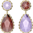 Swarovski Orbita Drop Earrings - Gold/Red/Purple